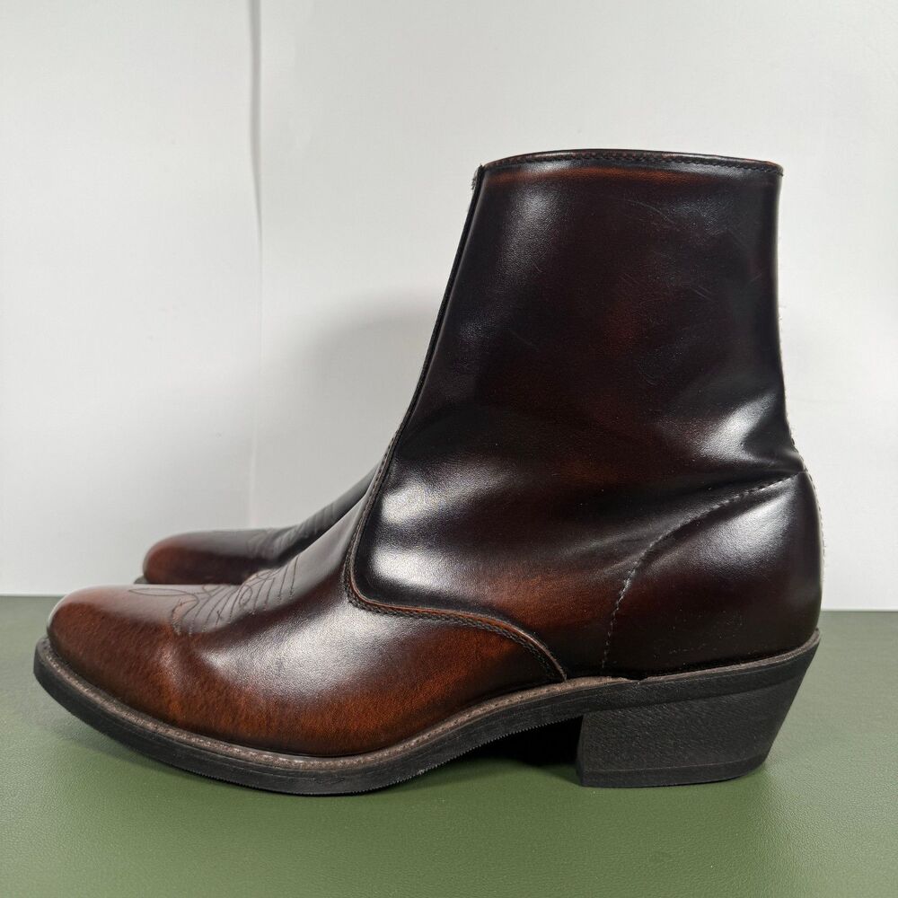 Laredo Mens Size 11D Side Zip Long Haul Antique Brown Boots 62004